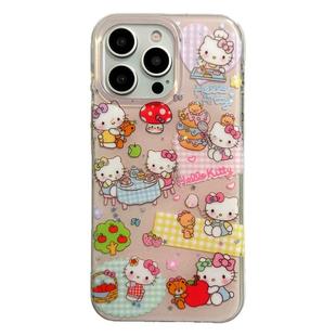 日本可爱凯蒂猫抱熊KT吊坠适用iPhone16ProMax手机壳17pro保护套15PM软壳闪粉星星卡通Kitty猫咪16外壳网红14