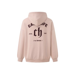 CH丨 植绒工艺设计LOGO连帽卫衣男秋季美式舒适宽松纯棉休闲外套