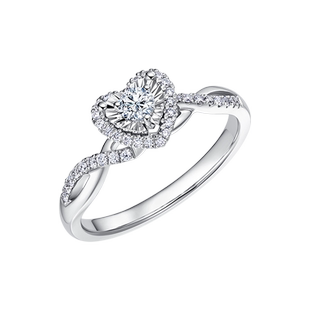 [新年礼物]DRHEART我心如一简奢求婚钻戒心形钻戒交织戒臂WJ0396