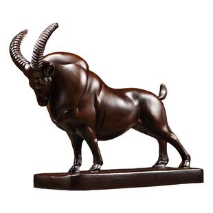 黑檀木雕羊十二生肖羊摆件实木领头羊客厅装饰乔迁开业送礼工艺品