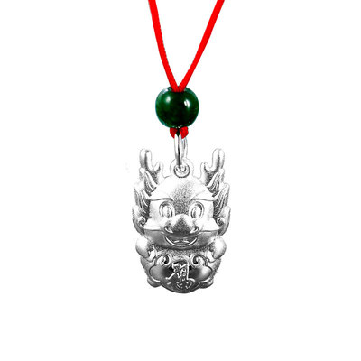 梦祥银十二生肖老虎属相吊坠项链