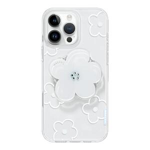 MASFEIL × 白色小花适用苹果17Promax手机壳新款Ro9磁吸带支架iPhone16Pro保护套高级感女ip15pm简约超薄14