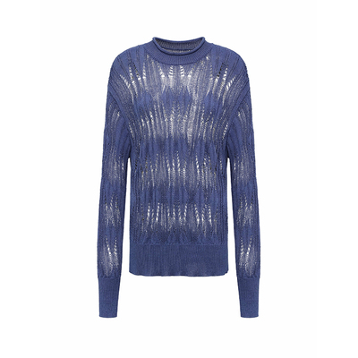 金属纱镂空放松针织衫