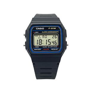 卡西欧(CASIO)学生电子复古男女方块表带日历闹钟防水夜光F-91WM