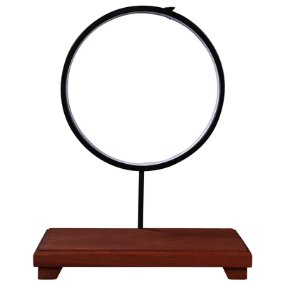 佛光木底座观音佛像背光插电LED