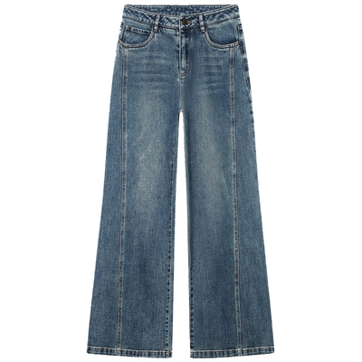 百斯盾时尚侧拼接显美感百搭筒喇