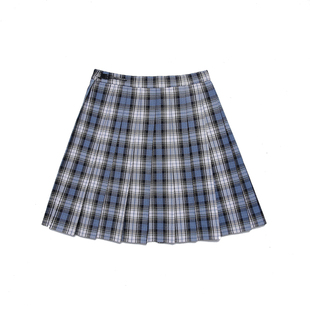 维德Ved原创苍井JK制服裙日系学院风蓝白格短裙百褶裙町冬送领结