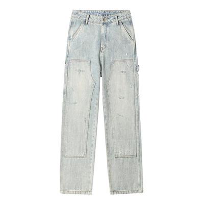 Coca-Cola/可口可乐做旧牛仔裤