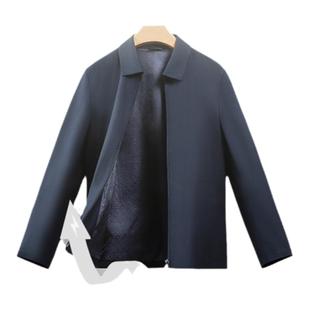 【领头羊夹克】金利来秋冬男士可机洗羊毛行政夹克通勤翻领外套男