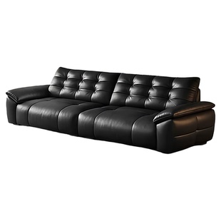 云朵沙发意式极简大小户型现代简约头层牛皮直排轻奢客厅真皮沙发