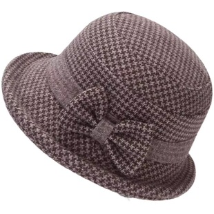 中老年人帽子女秋冬季妈妈遮阳帽奶奶盆帽保暖渔夫帽老人布帽红色