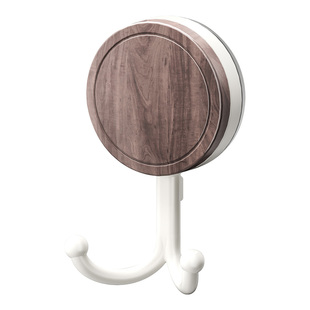 吸盘纸巾双挂钩悬挂式多功能手提抽纸挂架厨房卫生间胡桃木纹粘钩