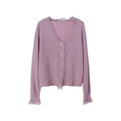 ENJOYME商场同款蕾丝花边针织衫