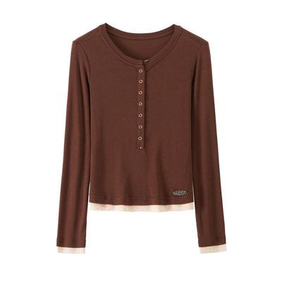 BANANACICI假两件撞色长袖T恤