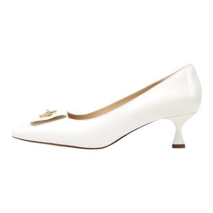 LINGMEICHEN锁扣高跟鞋女士真皮皮鞋新款软底单鞋粗跟通勤鞋女鞋