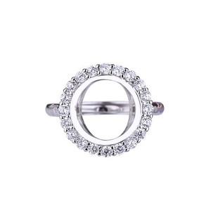 银戒托圆形925银戒指空托女镶嵌蜜蜡绿松石开口13*13 10*10 12*12