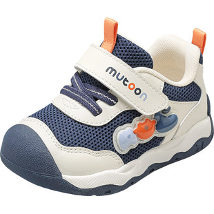 牧童幼小稳步鞋2025秋新款原创卡通男童软底宝宝鞋透气网面女童鞋