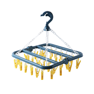 多功能挂钩宿舍晒袜子衣架多夹子