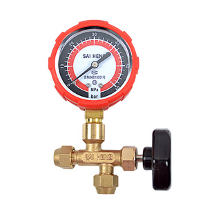 空调压力表70公斤工程打压检漏表冷媒表三通表阀防漏打压表加氟表