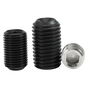 12.9级/304不锈钢凹端紧定螺丝内六角机米顶丝基米无头螺钉M2-M24