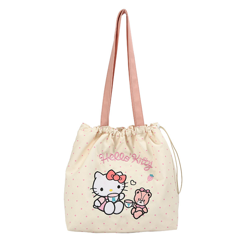 可爱HelloKitty波点帆布托特包