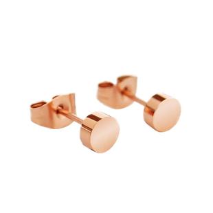 小金豆玫瑰金耳钉女精致彩金2026年新款免摘 钛钢耳环运动耳饰18K