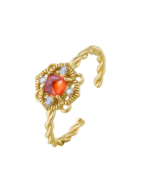 森吾古典中式石榴石戒指