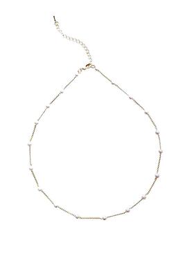 钛钢玻璃珍珠满天星法式温柔项链