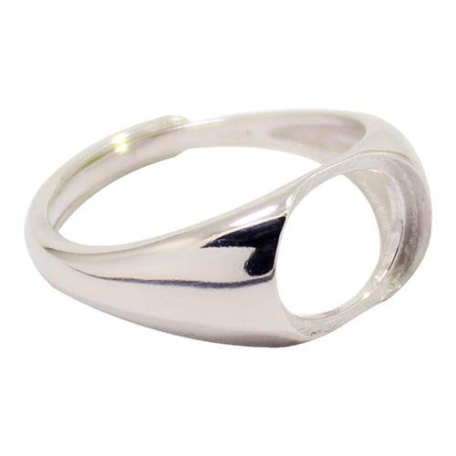 S925纯银戒指空托时尚男女款DIY蜜蜡松石琥珀玉石镶嵌10*12 8*10