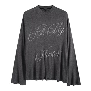 FIRSTFLOOR 软糯桑蚕丝秋季圆领长袖T恤女宽松轻薄防晒罩衫上衣