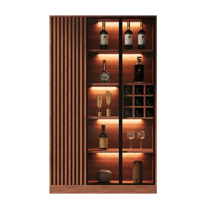 客厅家用松木生态板酒柜展示柜