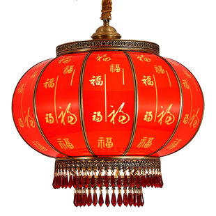 全铜灯笼阳台别墅大门口结婚乔迁新居过年户外防水中式红灯笼吊灯