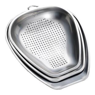 加厚无磁不锈钢洗菜筲箕洗菜盆簸箕盛菜篮子箩筐漏盆水果盆沥水盆