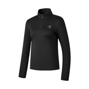 乔丹长袖T恤衫女士2026春季新款半拉链跑步吸湿速干透气运动上衣