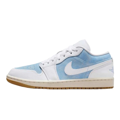 JORDAN耐克女鞋AJ1牛仔蓝白拼接板鞋秋新款低帮运动鞋HQ2004-400