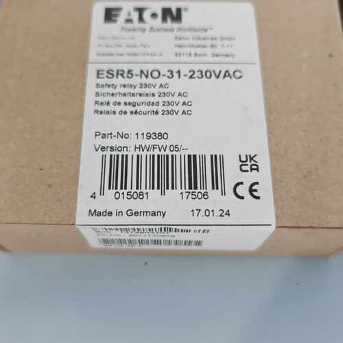 议价伊顿穆勒ESR5-NO-31-230VAC高性能系列安全继电器