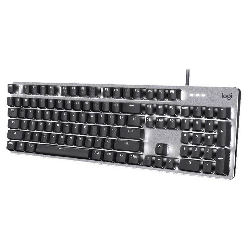 罗技k848/k845机械键盘有线电竞游戏专用电脑办公套装吃鸡拆包