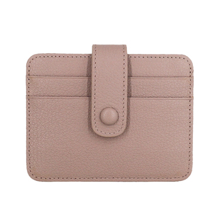 2025新款山羊皮搭扣小卡包简约时尚真皮卡套迷你ins薄款女零钱包