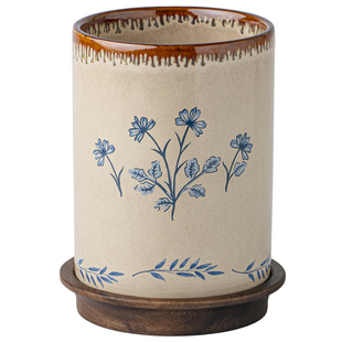 巷子尾〖收纳好物〗沥水筷子筒陶瓷筷笼家用厨房刀叉勺子收纳罐