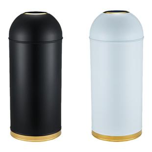 垃圾桶大号商用酒店商场圆形不锈钢无盖子弹头奶茶咖啡店收纳桶
