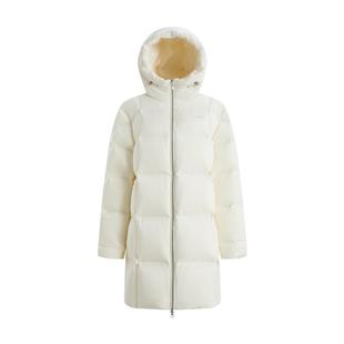 BINJORA冰洁95绒连帽羽绒服女中长款厚简约泡芙款防风耐磨保暖