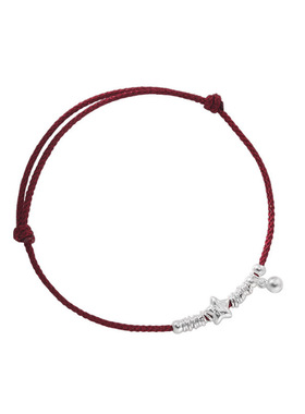 S925纯银福字星星红绳盘缠手链女