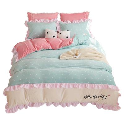 冬季牛奶水晶绒双面四件套少女心