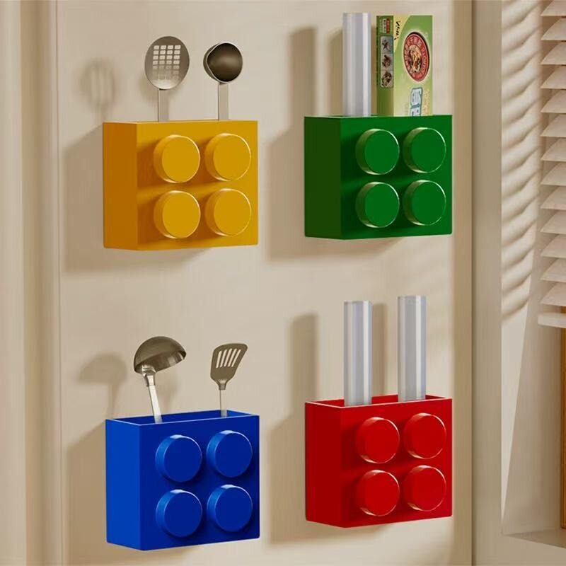 积木冰箱磁吸收纳盒家用保鲜膜厨房储物磁铁入户门置物架新款好物