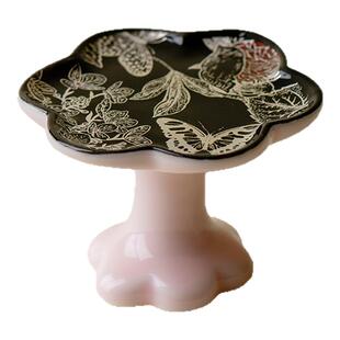 梵汝 景德镇高端银彩花蝶共舞花型盖置高端轻奢手工茶壶盖碗盖托