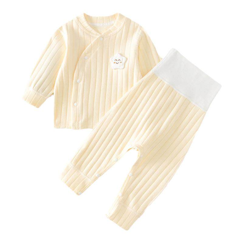 婴儿分体套装春秋宝宝衣服爬行服秋衣秋裤纯棉舒绒秋季睡衣家居服