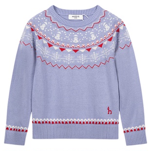 【新年】hazzys哈吉斯童装女童毛衣2025冬新中大童含羊毛针织线衣