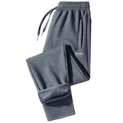 吉普加绒运动裤男士冬季纯棉加厚