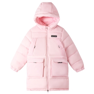 安奈儿童装男童女童长款羽绒服冬工装保暖防风宽松