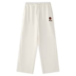 FILA FUSION | Mr Doodle联名针织长裤女2025冬季新款宽松直筒裤
